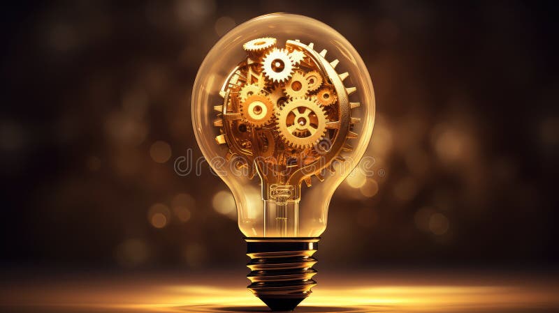 Gears light bulb concept royalty free illustration