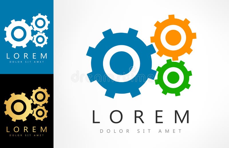 Gears logo vector stock vector. Illustration of machine 116341818
