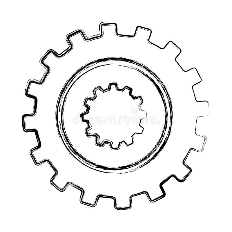 Gears machine isolated icon royalty free illustration