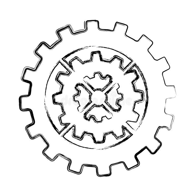 Gears machine isolated icon royalty free illustration