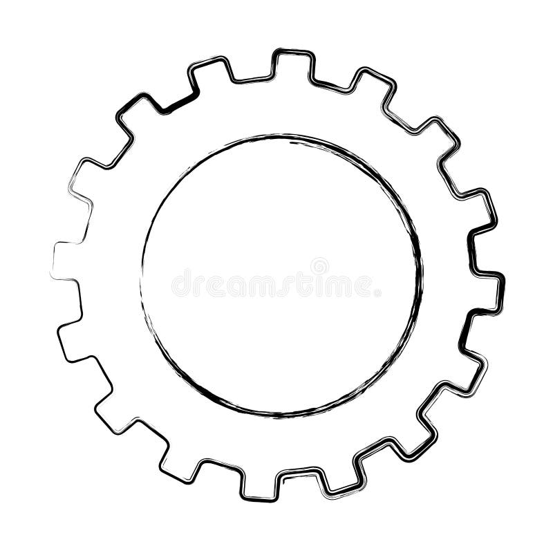 Gears machine isolated icon stock illustration