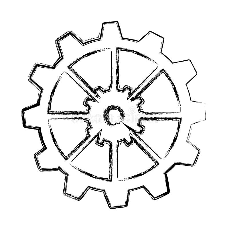 Gears machine isolated icon stock illustration