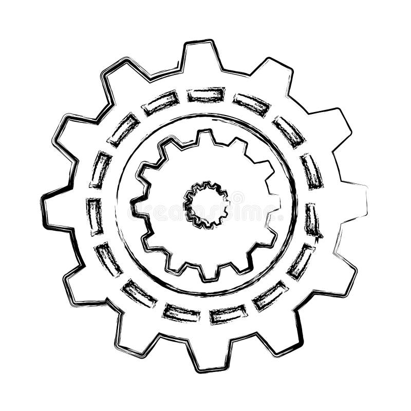 Gears machine isolated icon vector illustration