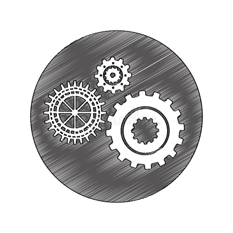 Gears machine isolated icon stock illustration