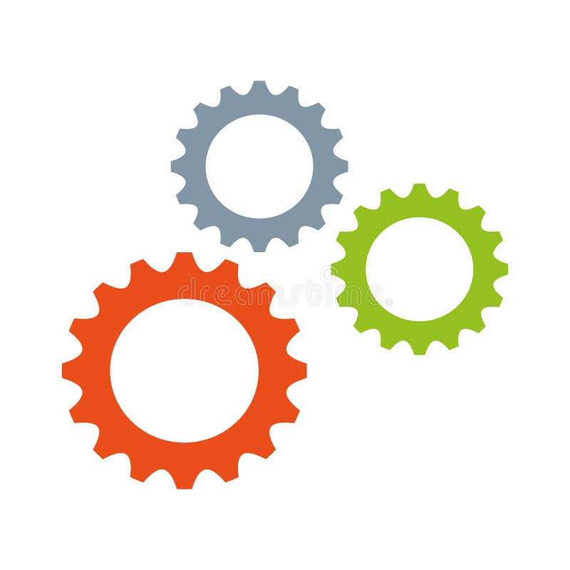 Gears machine isolated icon stock illustration