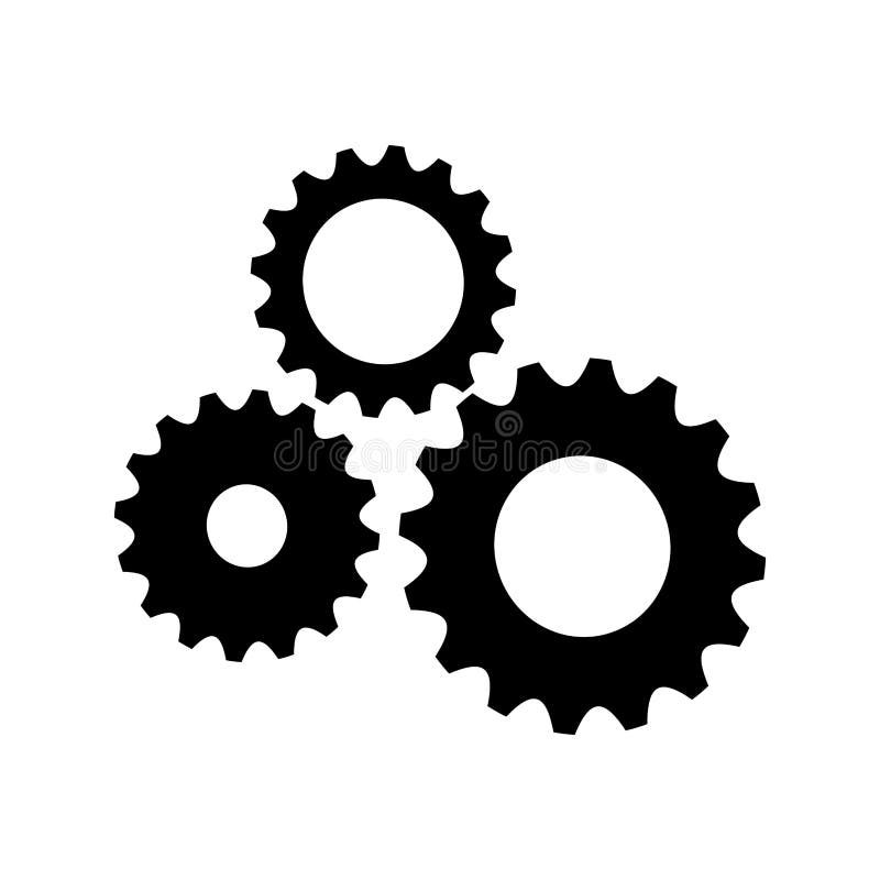 Gears machine isolated icon stock illustration
