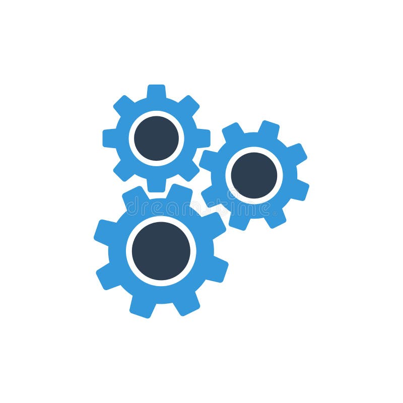 Gears maskineri Inst? llningsvektorsymbol f? r websitesprojekt stock illustrationer