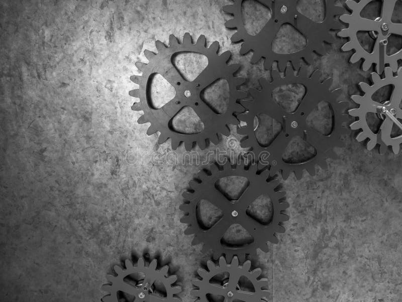 The Gears of a Mechanism on Metal Wall Stock Photo Image of pinion