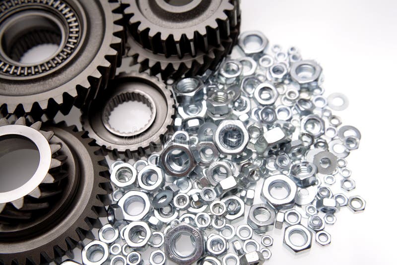 Cogs, nuts & bolts stock photo. Image of hardware 4427374