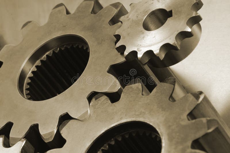 Gears in old sepia toning