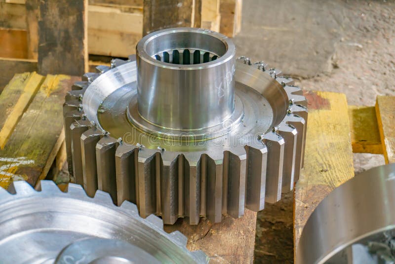 Gears on the Rack after Manufacturing at the Manufacturing Plant. Gear