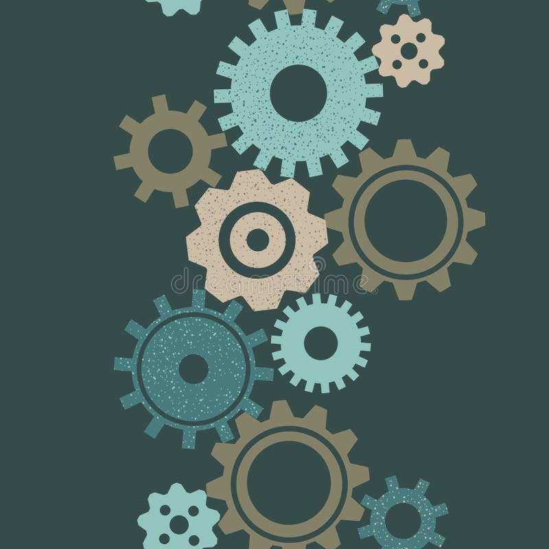 Gears seamless vector background