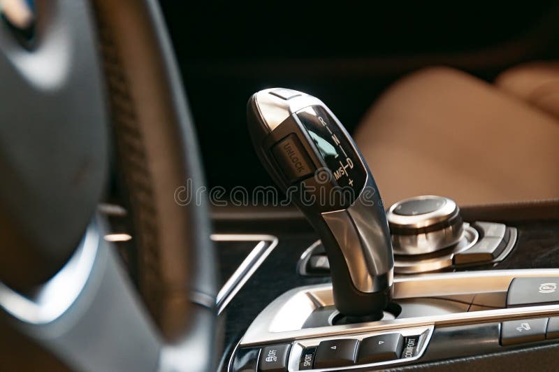 Gearshift in a modern car stock image. Image of machine 67830951