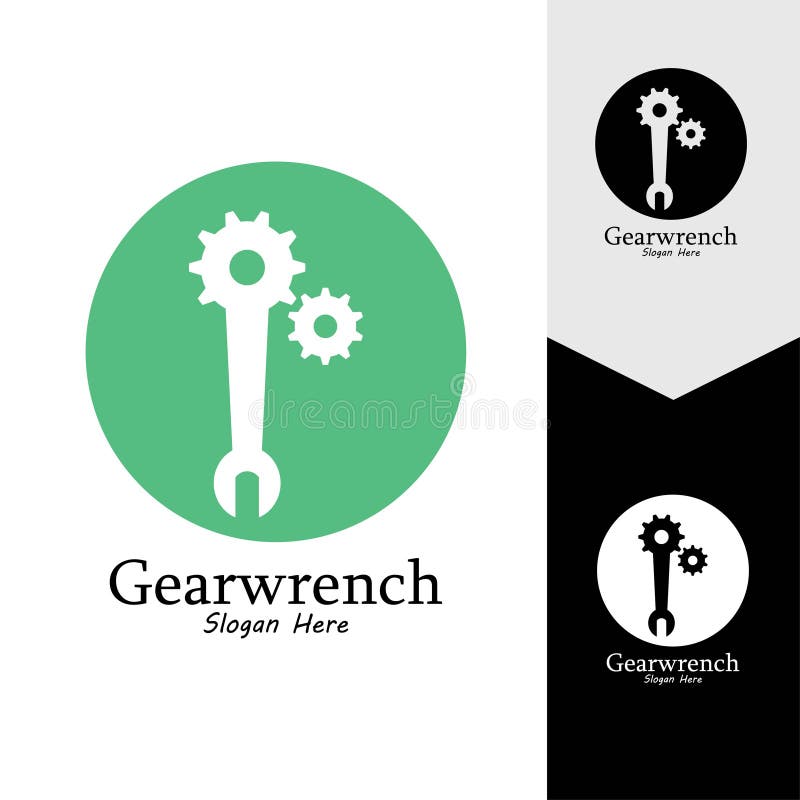 Gearwrench Vector Icon Background Template Stock Vector Illustration