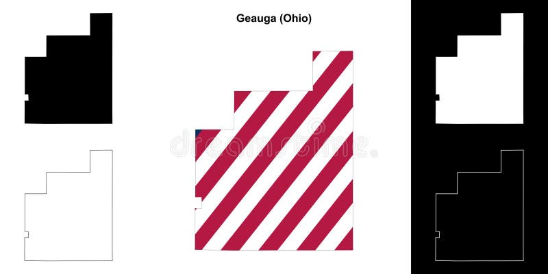 Geauga outline map stock vector. Illustration of template - 324057626