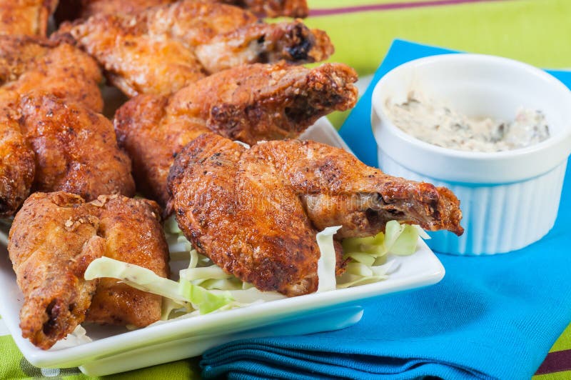 Gebackene Huhnerflugel Stockfoto Bild Von Knusprigkeit 42610574