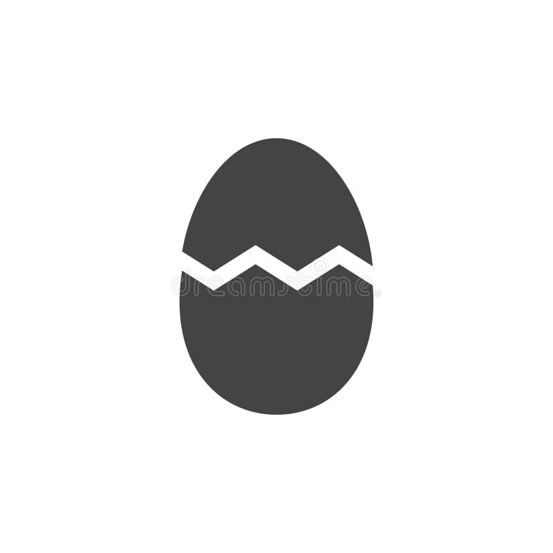 Vector grafisch ontwerp template voor een gebarsten ei icoon stock illustratie