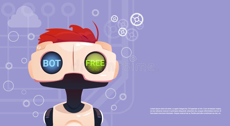 Geben Sie Chat Bot, Roboter-virtuelles Unterstützungs-Element von Website oder bewegliche Anwendungen, künstliche Intelligenz-Konzept-flache Vektor-Illustration frei