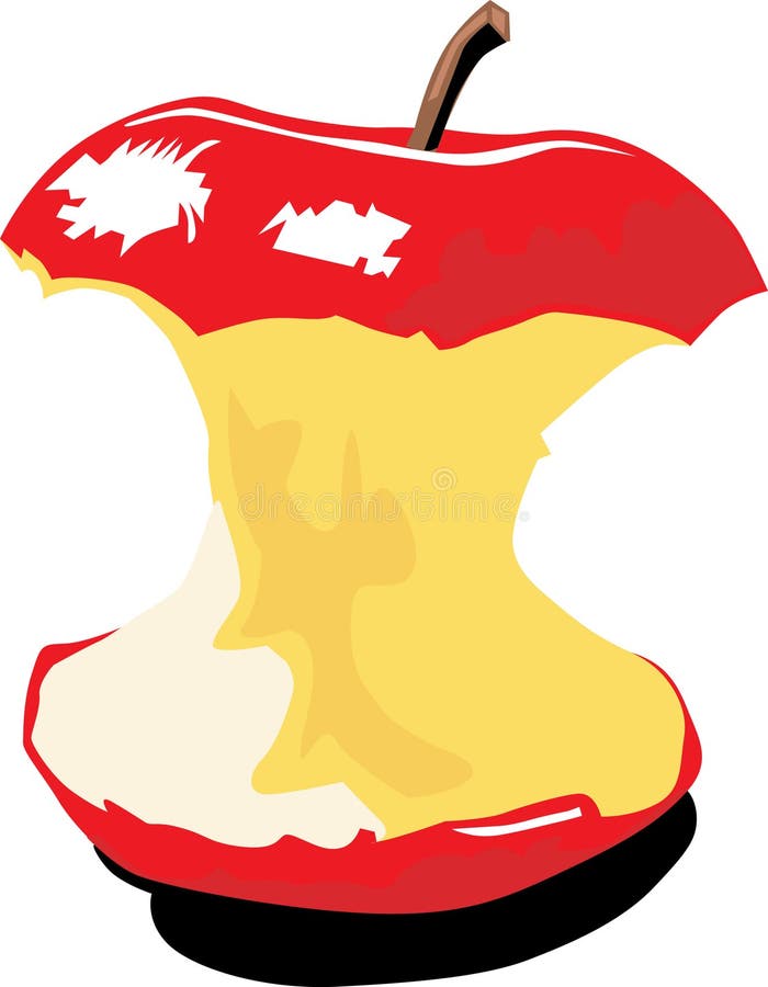 Gebeten appelkleur stock illustratie Gebeten appelkleur stock illustratie