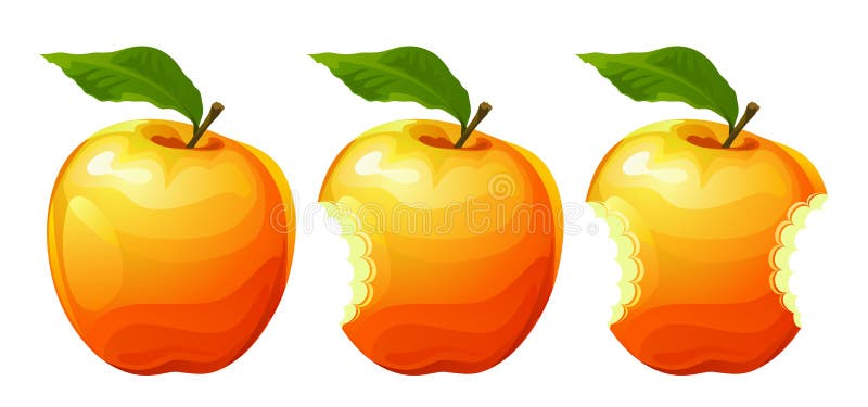 Gebissener Apfel stock abbildung Gebissener Apfel stock abbildung