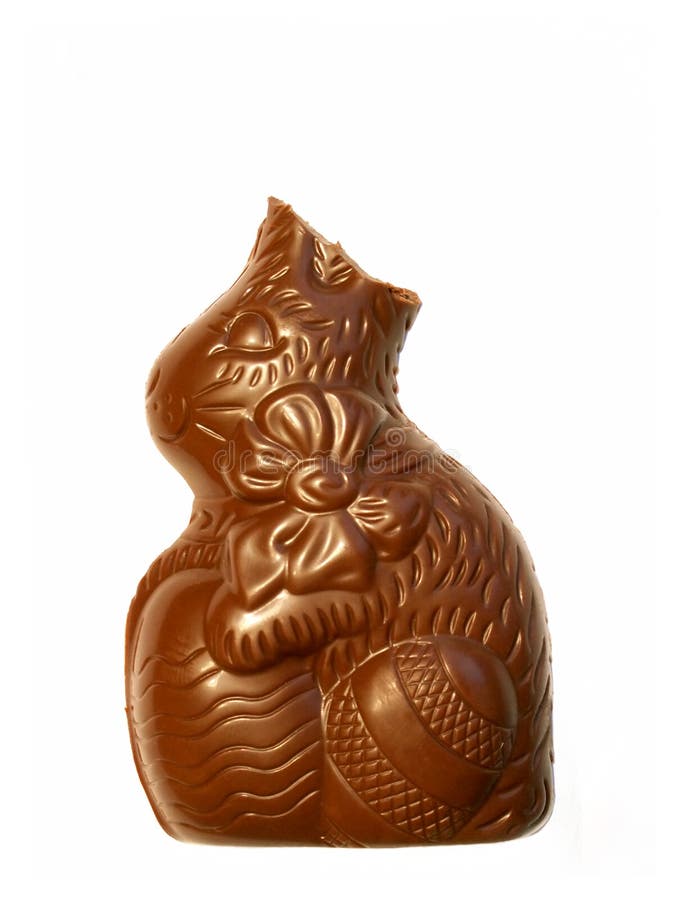 Gebissener Schokolade Osterhase stockfotografie