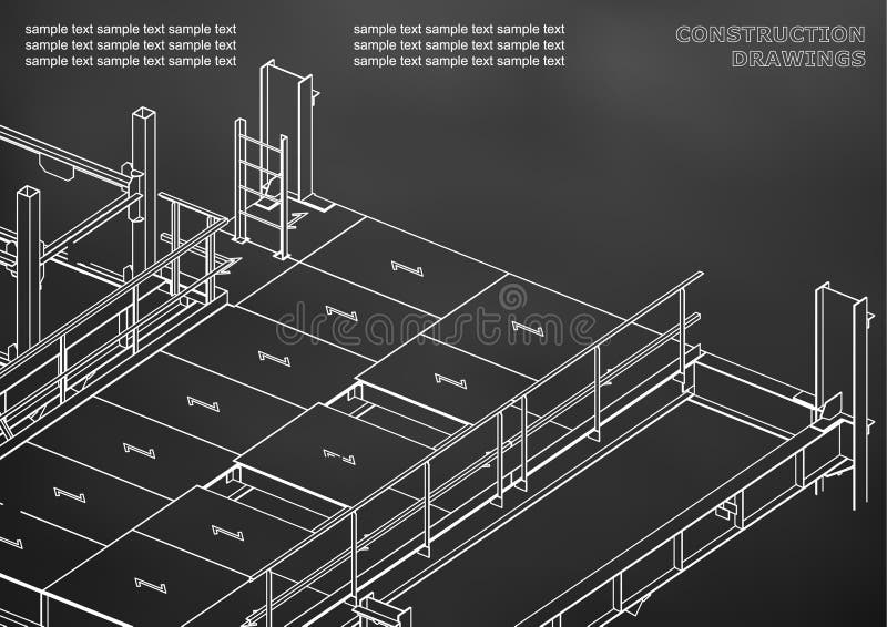 Gebouw. metaalconstructies. volumetrische constructies 3d ontwerp vector illustratie