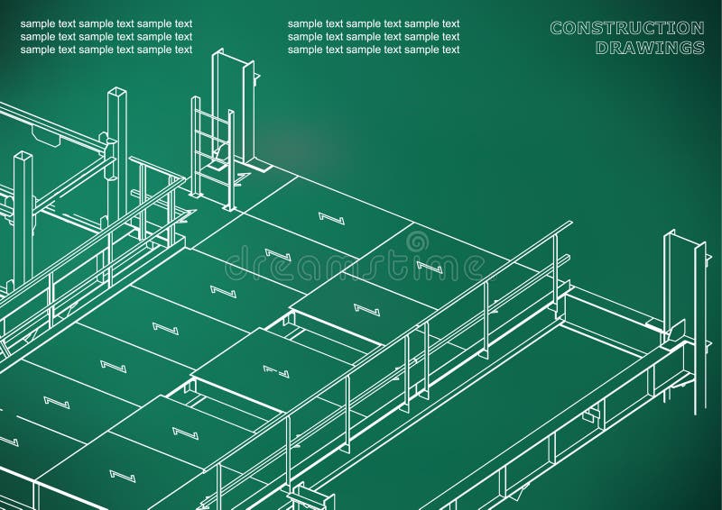 Gebouw. metaalconstructies. volumetrische constructies 3d ontwerp vector illustratie