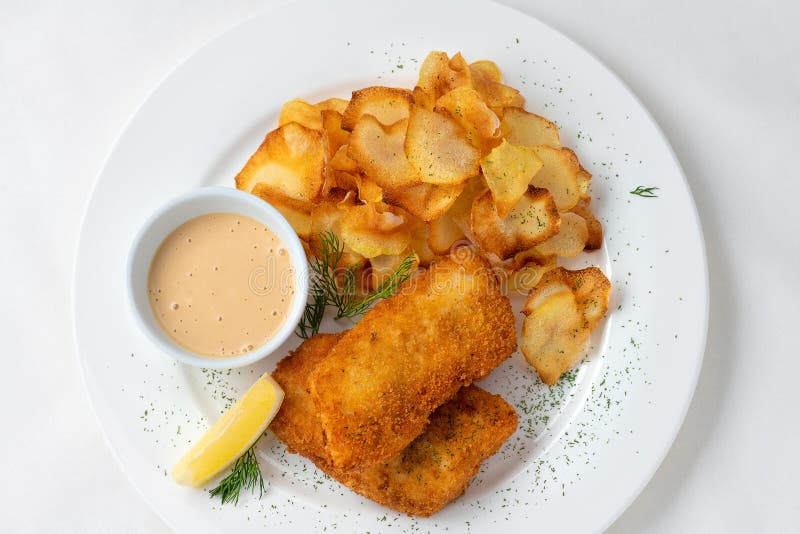 Gebraden kippenborsten en chips met een saus royalty-vrije stock foto's Gebraden kippenborsten en chips met een saus royalty-vrije stock foto's