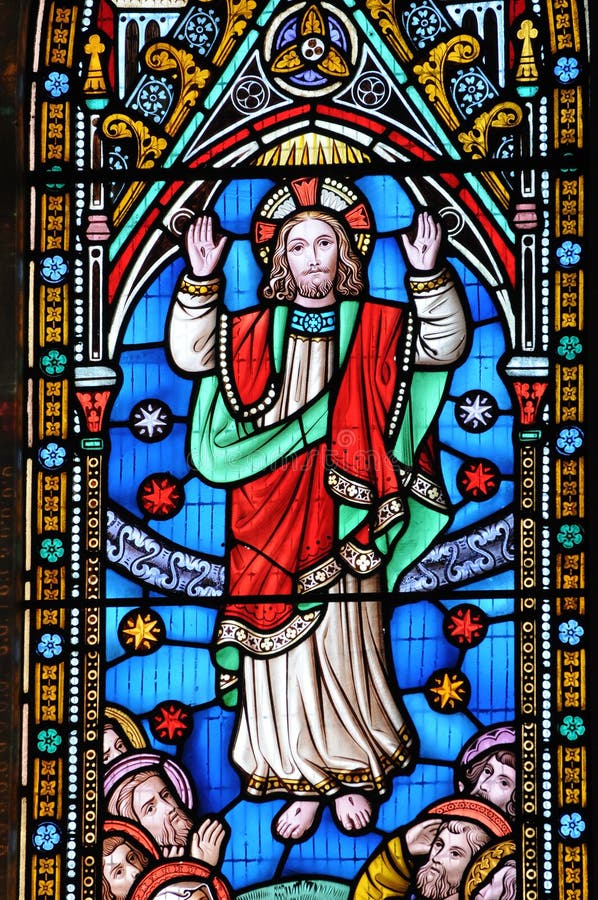 Gebrandschilderd glas Christus royalty-vrije stock foto's Gebrandschilderd glas Christus royalty-vrije stock foto's