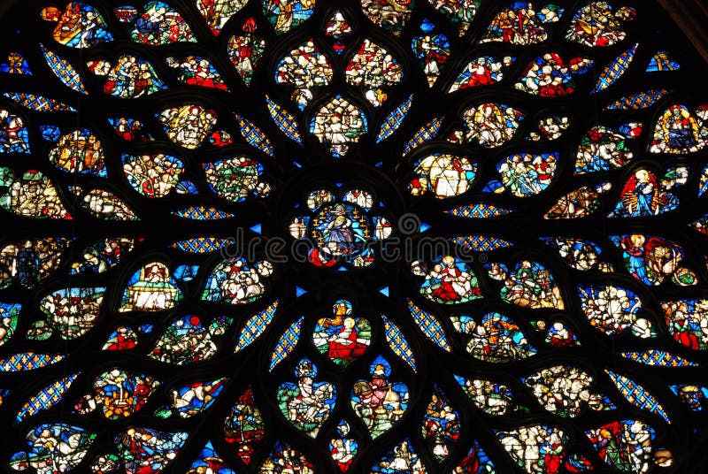 Gebrandschilderd glas in Sainte Chapelle Parijs