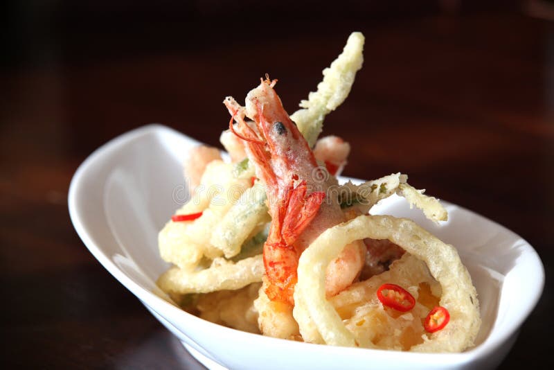 Gebratenes Meeresfrüchte stockbild