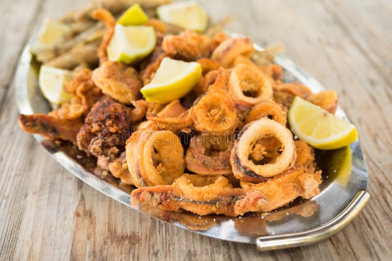 Gebratene essbare Meerestiere lizenzfreies stockbild