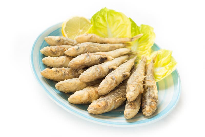 Gebratene Fische, Mittelmeerküche lizenzfreies stockfoto
