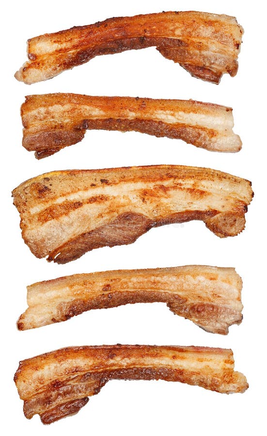 Gebratene Speck-Scheiben lizenzfreie stockfotos