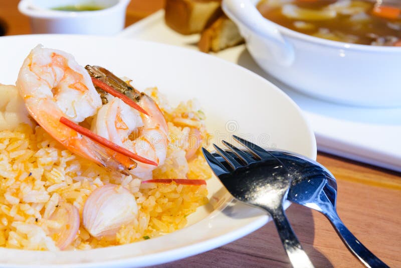 Gebratener Reis Der Garnele Stockfoto Bild von asiatisch, kalk 48921114
