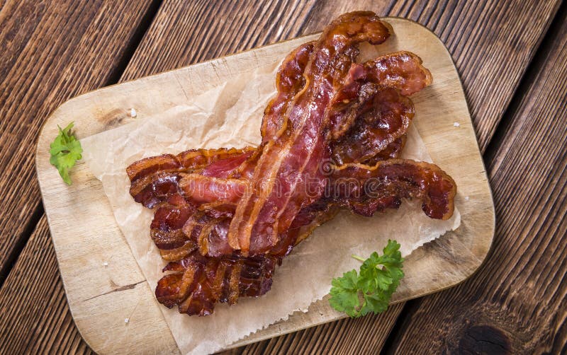 Gebratener Speck stockbild