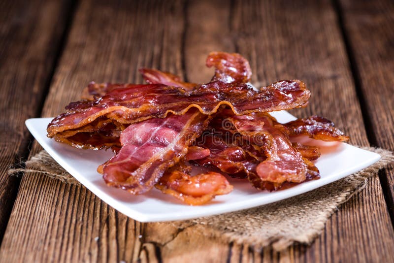 Gebratener Speck stockfoto