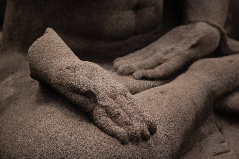 Gebroken hand in steen royalty-vrije stock foto's
