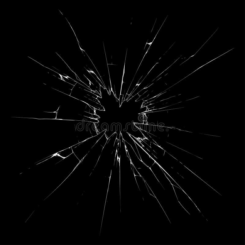 Broken glass on black background in vector. Broken glass on black background in vector