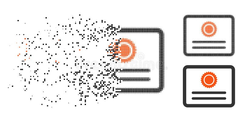 Gebroken Halftone het Diplomapictogram van Pixelated royalty-vrije illustratie