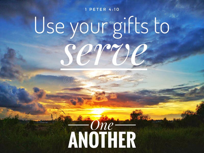 Gebruik uw gift met achtergrondzonsondergangontwerp voor Christendom elkaar te dienen
