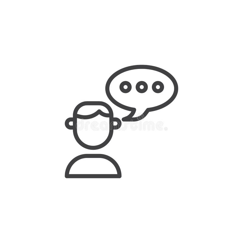 Gebruiker en de lijnpictogram van de toespraakbel stock illustratie Gebruiker en de lijnpictogram van de toespraakbel stock illustratie