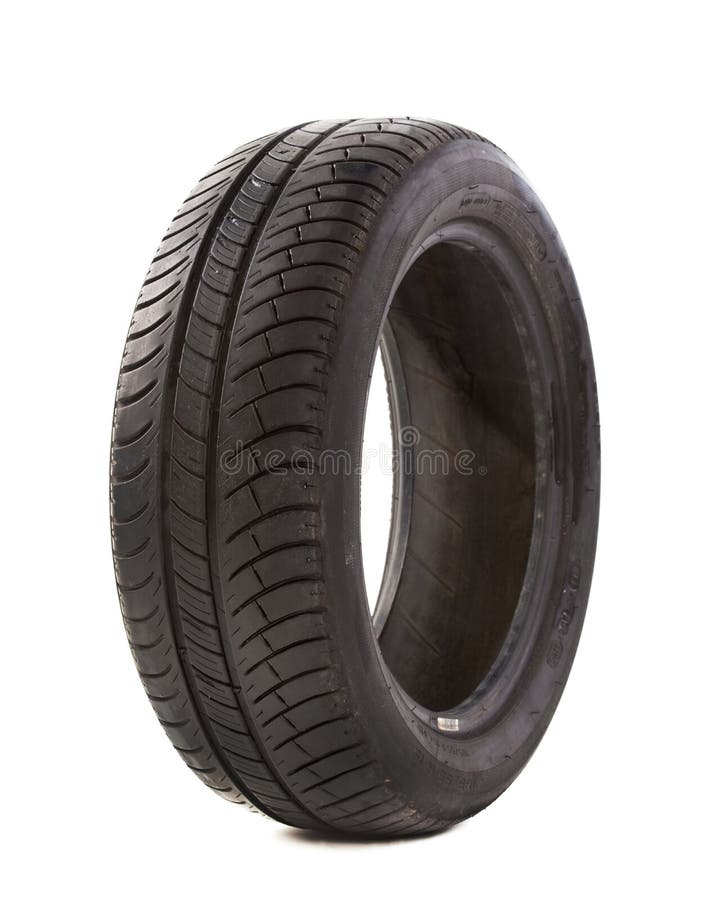 Tire that is nearing the end of it's useful life on a white background. Tire that is nearing the end of it's useful life on a white background.