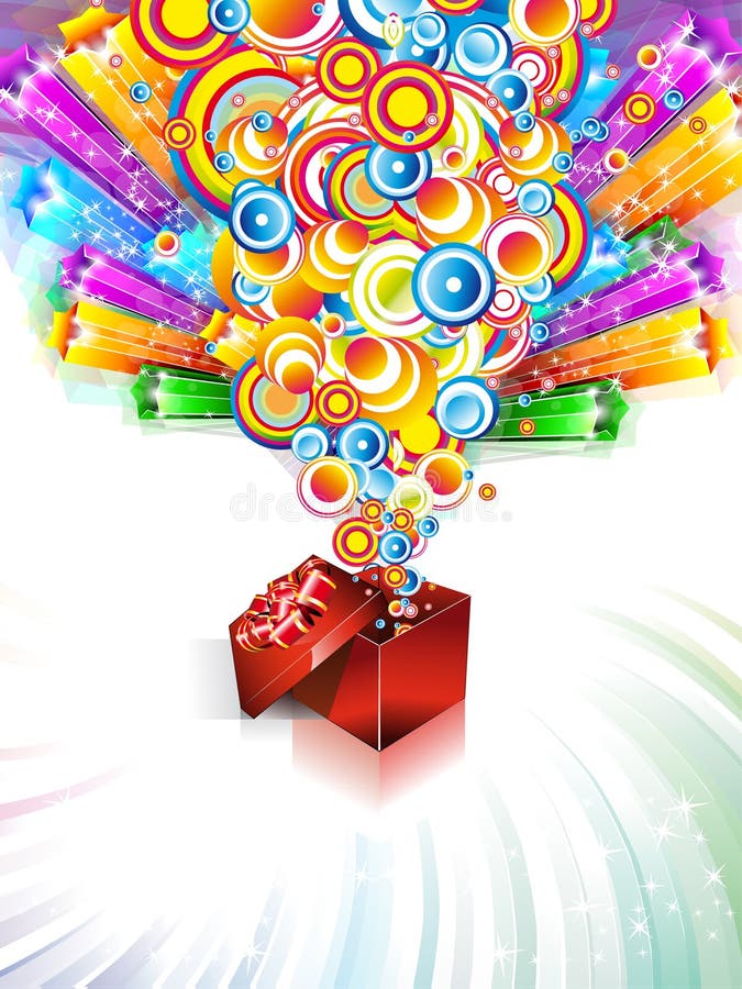 Birthday or Christmas Gift Card with an Explosion of Stars. Birthday or Christmas Gift Card with an Explosion of Stars