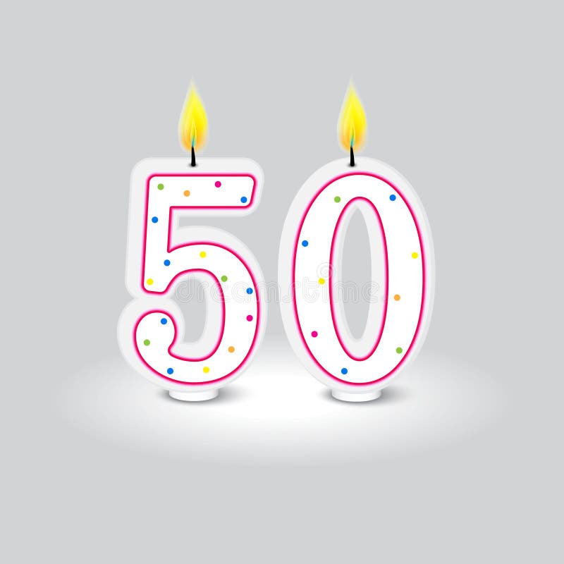 50th Birthday Celebration Candles Vector. Festive number fifty with flames. Milestone anniversary. EPS 10. 50th Birthday Celebration Candles Vector. Festive number fifty with flames. Milestone anniversary. EPS 10.