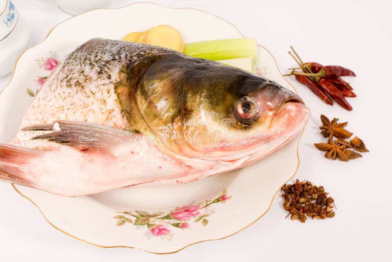 Gedämpfte Fische, Chinesische Nahrung Stockfoto - Bild von winkel ...