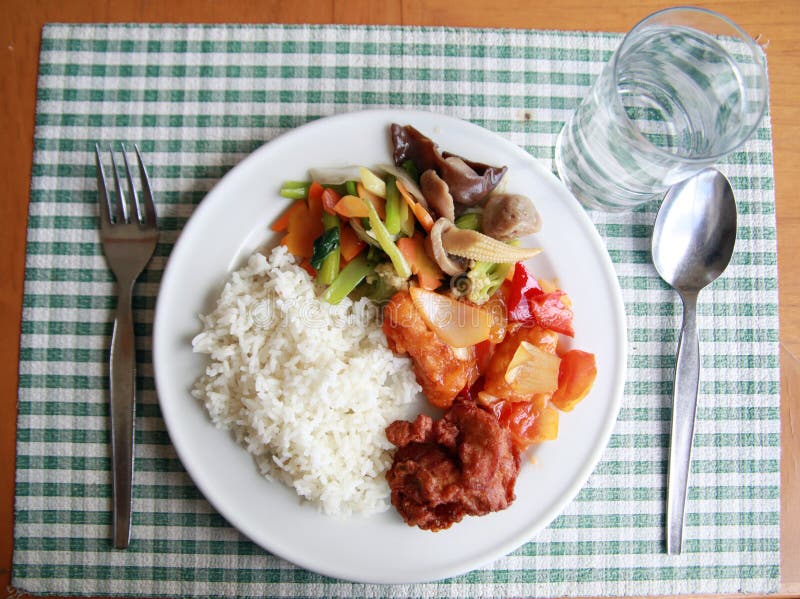 Portion of asian food on the table. Portion of asian food on the table