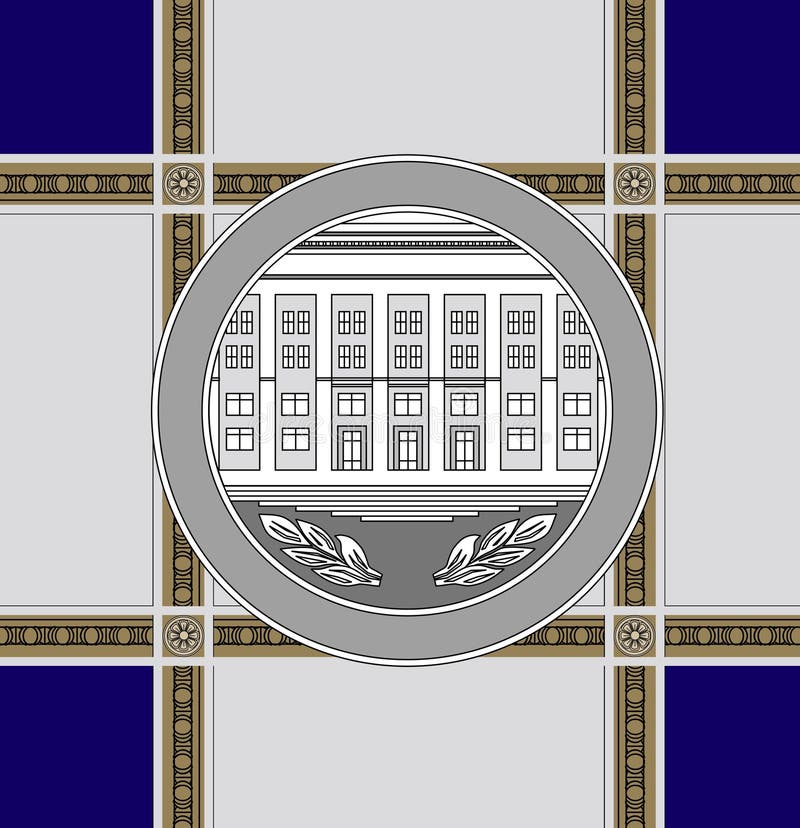 Gedenkmedaillenarchitektur vektor abbildung Gedenkmedaillenarchitektur vektor abbildung