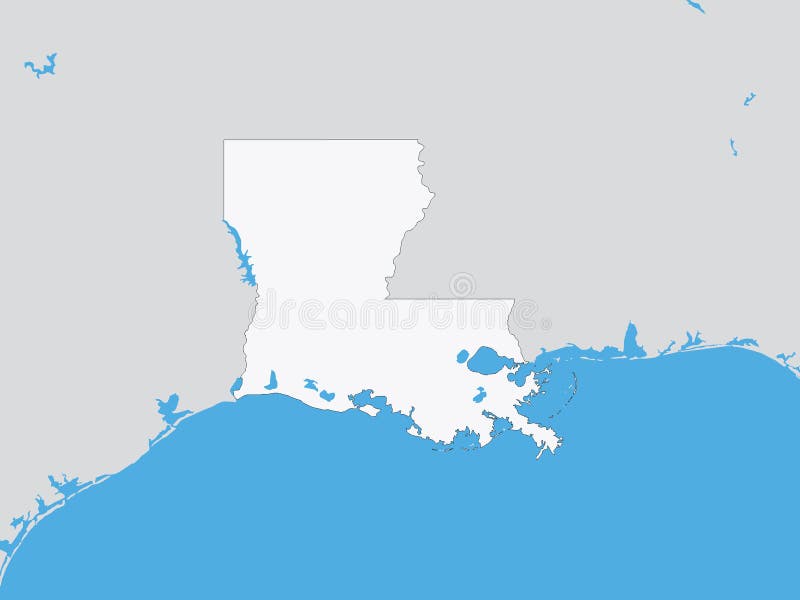 Gedetailleerde Politieke Kaart van de Staat van de V.S. van Louisiane vector illustratie Gedetailleerde Politieke Kaart van de Staat van de V.S. van Louisiane vector illustratie