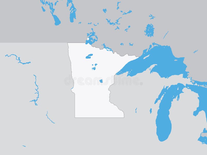 Gedetailleerde Politieke Kaart van de Staat van de V.S. van Minnesota royalty-vrije illustratie Gedetailleerde Politieke Kaart van de Staat van de V.S. van Minnesota royalty-vrije illustratie